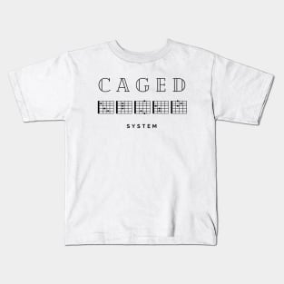 Caged System Guitar Chords Light Theme Kids T-Shirt